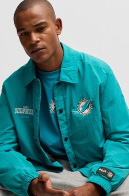 BOSS x NFL water-repellent jacket with embroidered branding, Dolphins