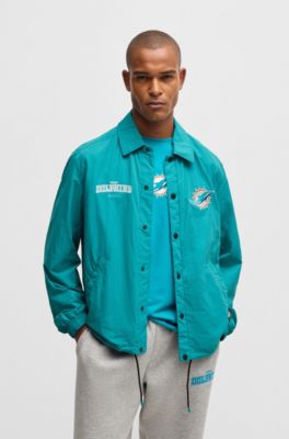 BOSS x NFL water-repellent jacket with embroidered branding, Dolphins