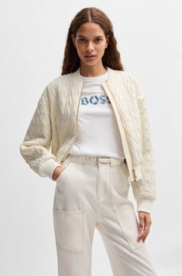 Pantalon large avec ceinture et poches, Blanc