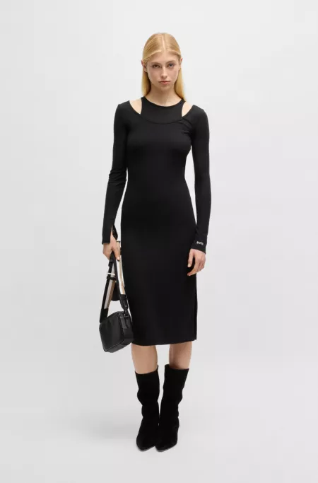 Two-in-one dress with layered effect