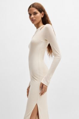 Two-in-one dress with layered effect, White