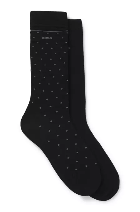 Two-pack of regular-length socks with logo details