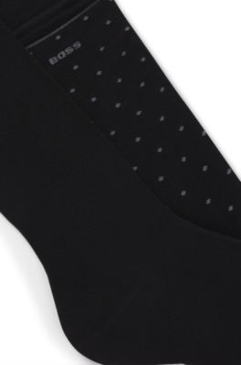 Two-pack of regular-length socks with logo details, Black