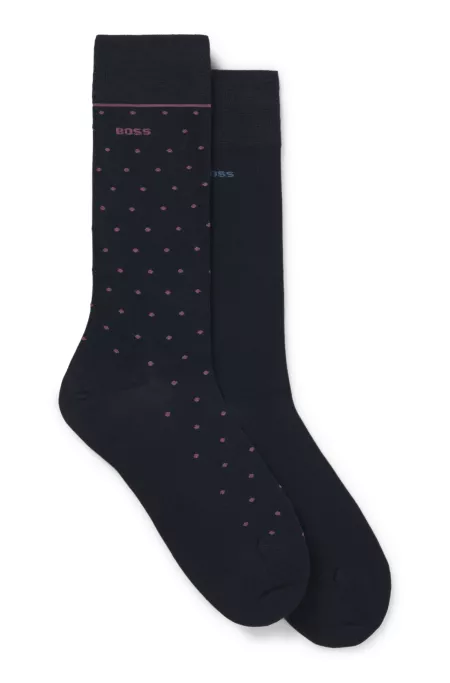 Two-pack of regular-length socks with logo details