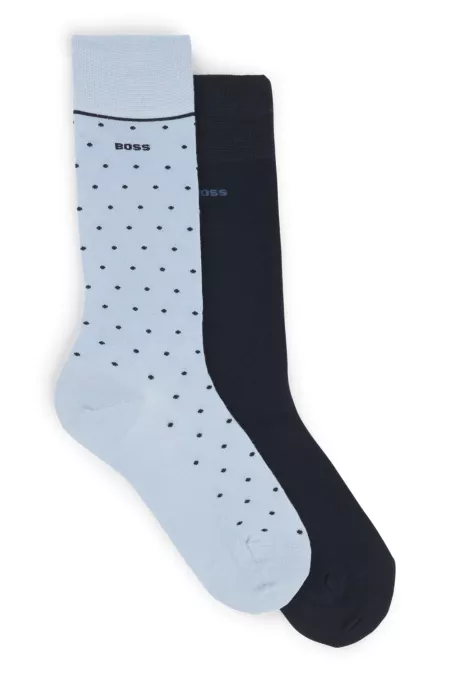 Two-pack of regular-length socks with logo details