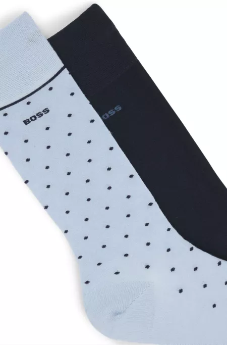 Two-pack of regular-length socks with logo details
