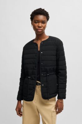 BOSS - Water-repellent padded jacket with drawcord waist - Black