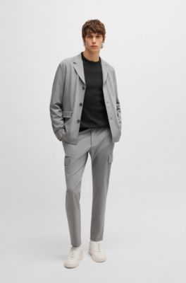 Jersey regular fit de algod&oacute;n con rayas verticales tejidas, Negro