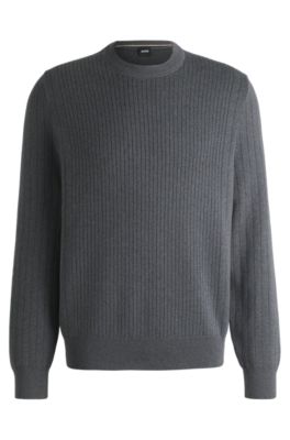 トップス HUGO BOSS drivers knit BOSS - Cotton sweater with knitted vertical stripes in