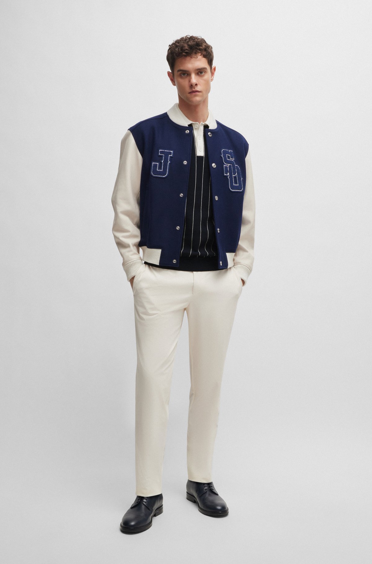 BOSS - BOSS x Shohei Ohtani cotton-knit polo shirt with BOSS - BOSS x Shohei Ohtani cotton-knit polo shirt with