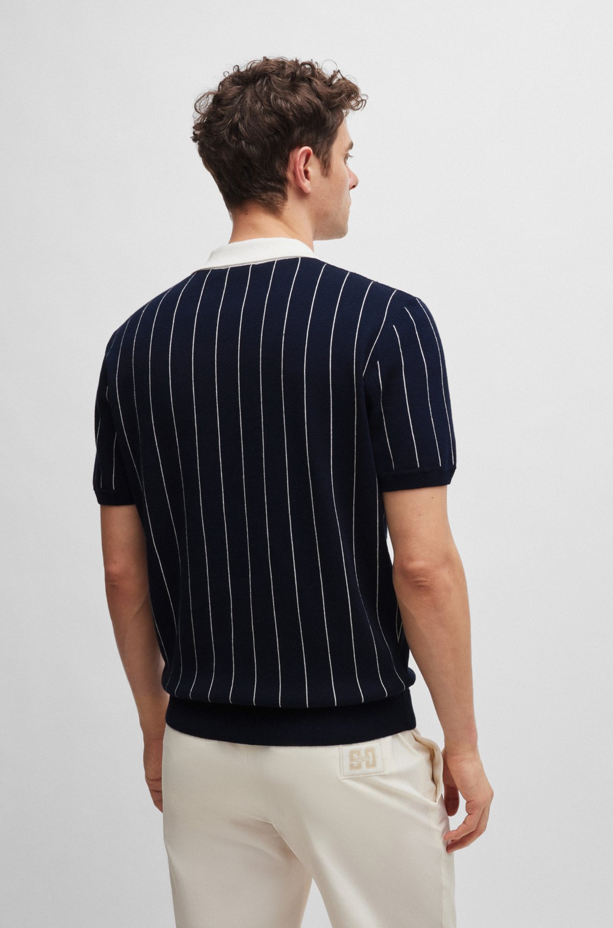 BOSS - BOSS x Shohei Ohtani cotton-knit polo shirt with BOSS - BOSS x Shohei Ohtani cotton-knit polo shirt with