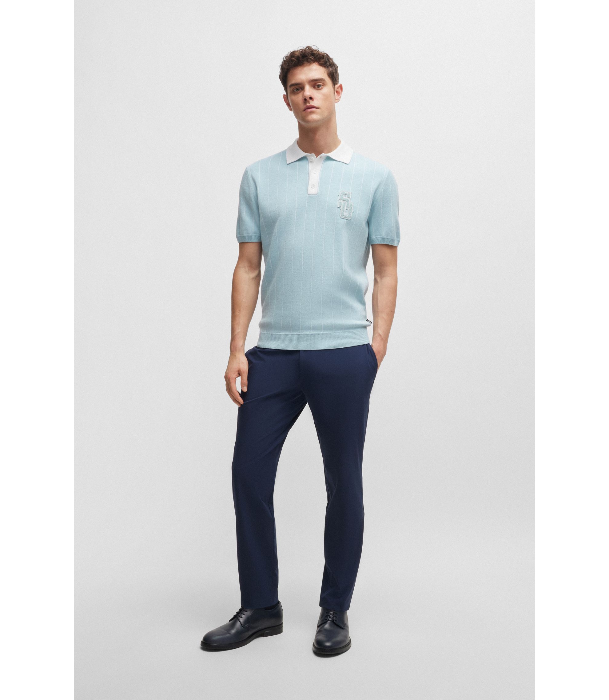 BOSS / ×SHOHEI OHTANI COTTON KNIT POLO SHIRT ポロシャツ/S/NVY/ストライプ hbna50531161_481_300?wid=1980&