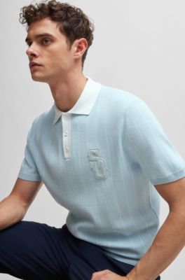 BOSS × SHOHEI OHTANI コットンポロシャツXS BOSS - BOSS x Shohei Ohtani cotton-knit polo shirt with monogram