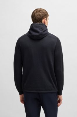 Softshell jacket with knitted details, Dark Blue