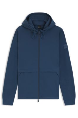 Softshell jacket with knitted details, Blue