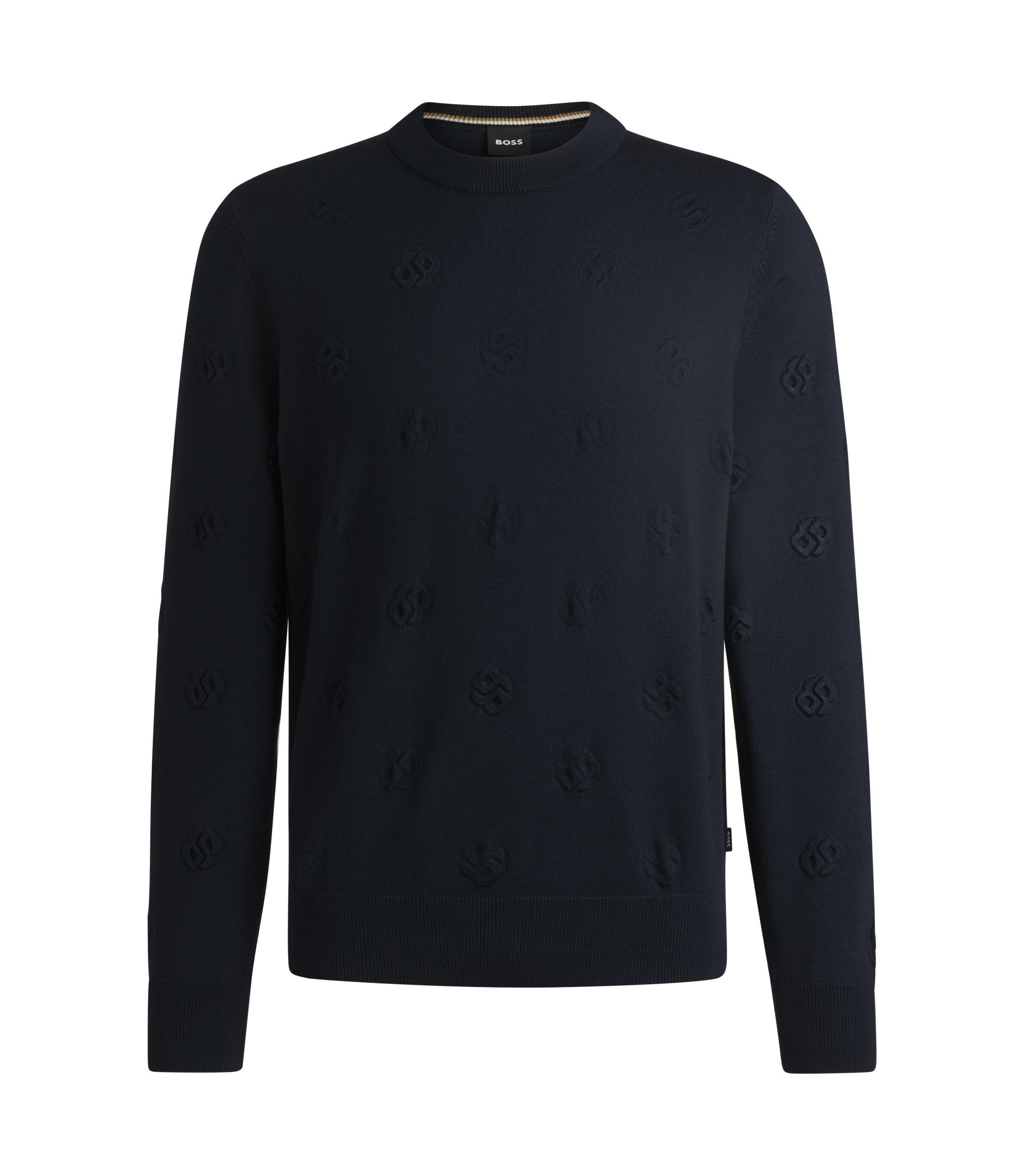 HUGO BOSS ウールセーター 黒S 新品未使用 HUGO BOSS (ヒューゴボス) ウール スリムフィット クルーネック ニット