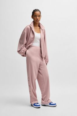 Oversize-fit tracksuit bottoms with logo jacquard, Patterned