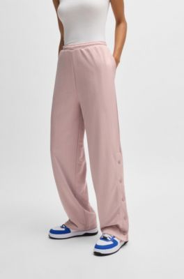 Oversize-fit tracksuit bottoms with logo jacquard, Patterned