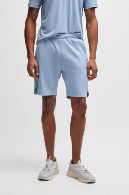 Reflective-logo shorts in quick-dry fabric