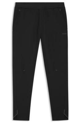 Active Pantalones de secado r&aacute;pido con detalle reflectante de la marca, Negro