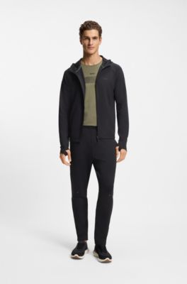 Active Pantalones de secado r&aacute;pido con detalle reflectante de la marca, Negro