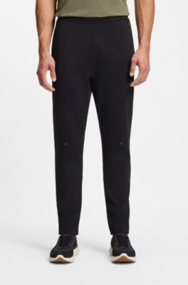 Active Pantalones de secado r&aacute;pido con detalle reflectante de la marca, Negro