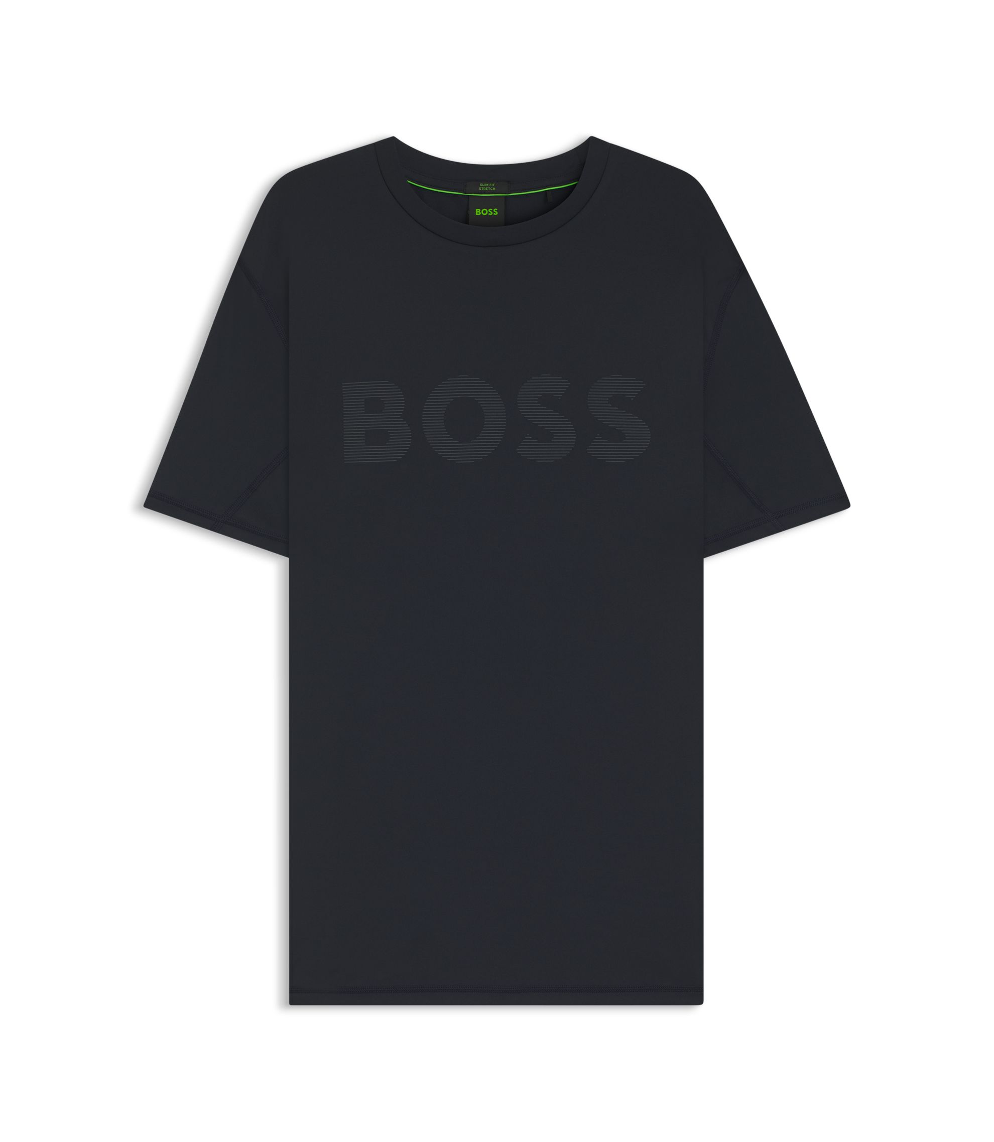 BOSS Slim-fit T-shirt with decorative reflective details Dark Blue