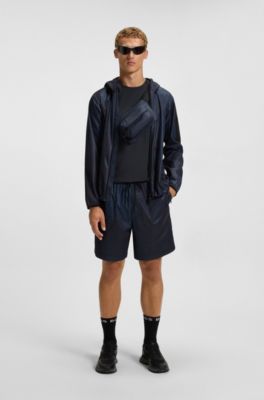 Slim-fit T-shirt with decorative reflective details, Dark Blue