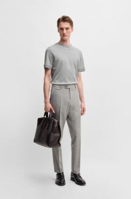 Cotton-cashmere blend T-shirt with anti-bacterial finish, Silver