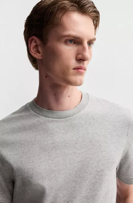 Cotton-cashmere blend T-shirt with anti-bacterial finish