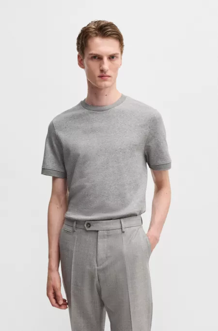 Cotton-cashmere blend T-shirt with anti-bacterial finish