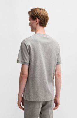 Cotton-cashmere blend T-shirt with anti-bacterial finish, Silver