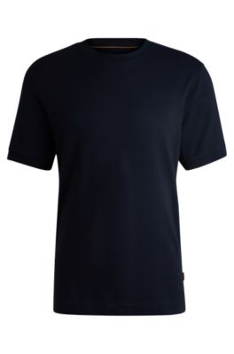 Camiseta de mezcla de cashmere y algod&oacute;n con acabado antibacteriano, Azul oscuro