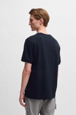 Camiseta de mezcla de cashmere y algod&oacute;n con acabado antibacteriano, Azul oscuro