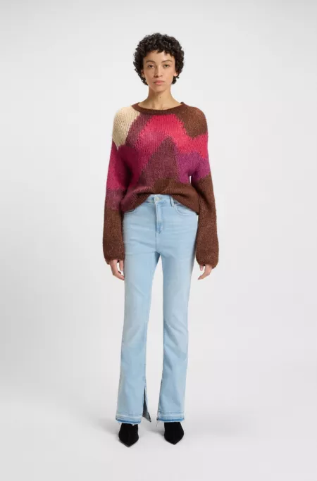 Knitted sweater with landscape-inspired pattern