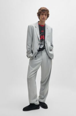 Relaxed-fit football-style mesh T-shirt with seasonal print, Black