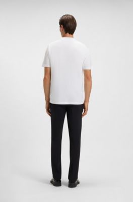 Cotton-jersey regular-fit T-shirt with script logo, White