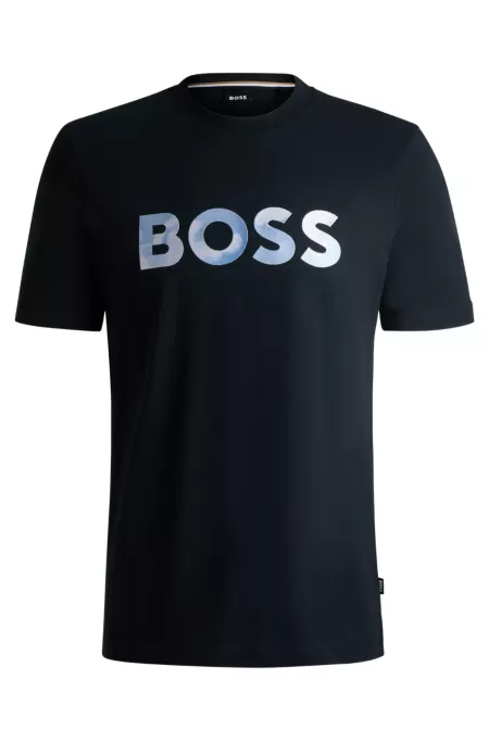 Cotton-jersey regular-fit T-shirt with script logo