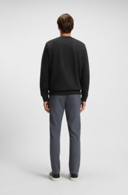 Cotton-terry relaxed-fit sweatshirt with script logo, Black