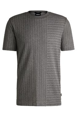 Camiseta de algodón mercerizado con rayas de diferentes tipos