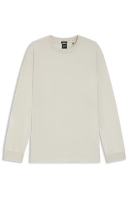 Mercerised-cotton T-shirt in a relaxed fit, White