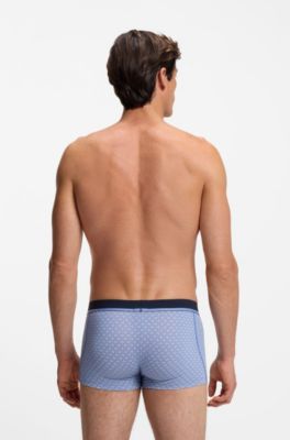 Printed trunks in stretch cotton, Light Blue