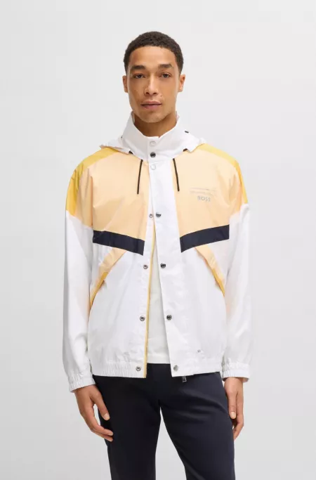 Porsche x BOSS water-repellent jacket with color-blocking
