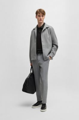 Mercerized-cotton polo shirt with script logo, Black