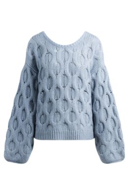 Reversible sweater in an oversize fit, Blue