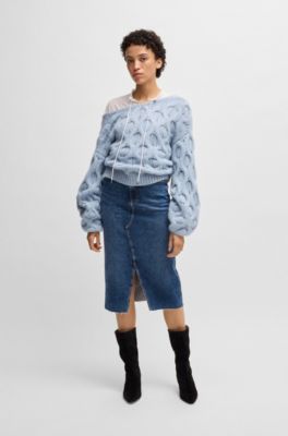 Reversible sweater in an oversize fit, Blue