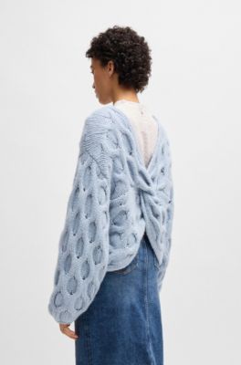 Reversible sweater in an oversize fit, Blue