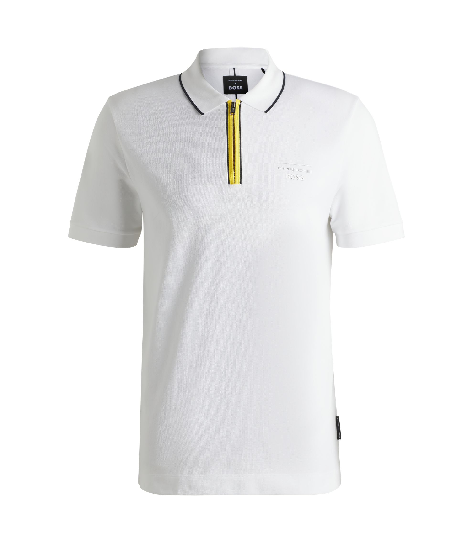 BOSS - Porsche x BOSS stretch-cotton polo shirt - White