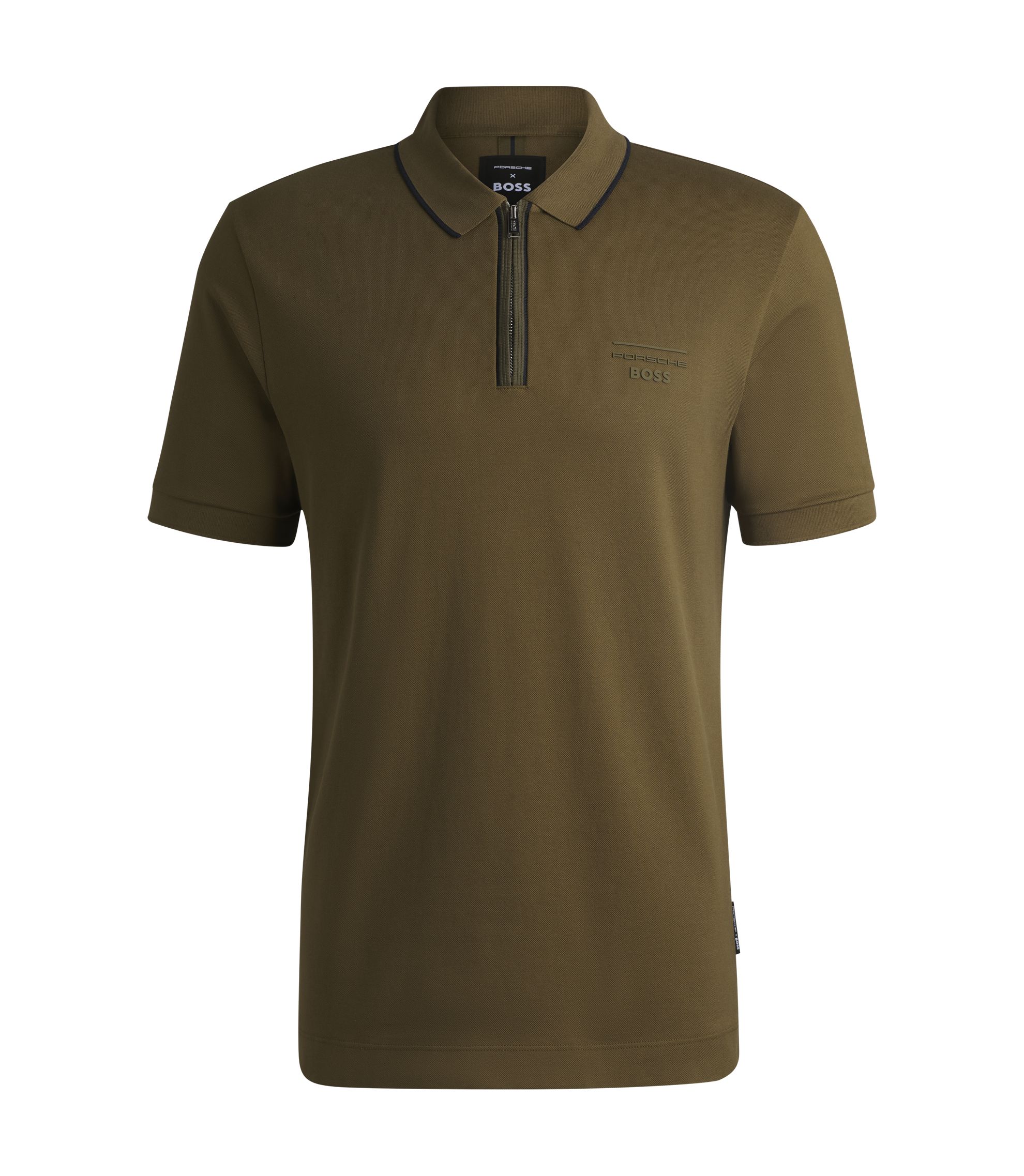 BOSS - Porsche x BOSS stretch-cotton polo shirt - Dark Green