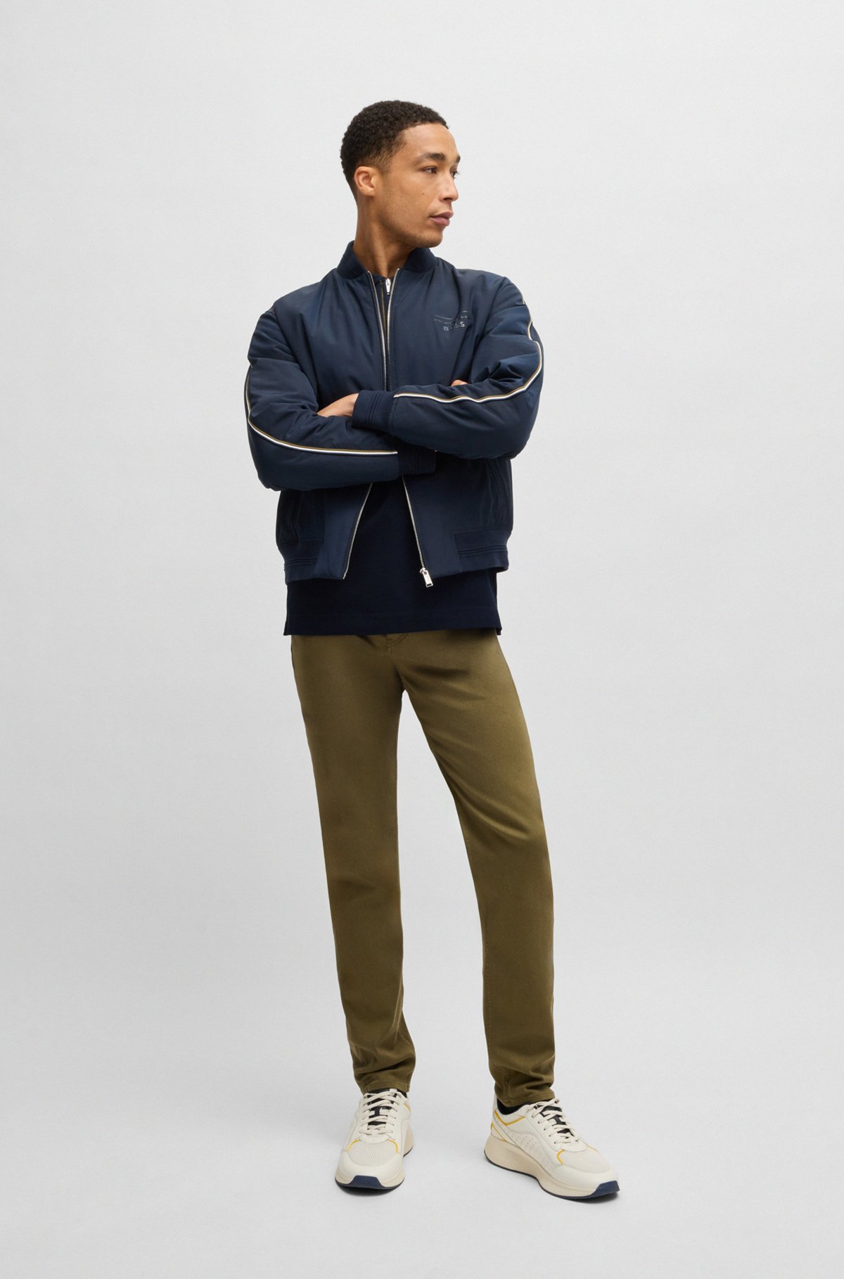 BOSS - Porsche x BOSS stretch-cotton polo shirt - Dark Blue BOSS - Porsche x BOSS stretch-cotton polo shirt - Dark Blue